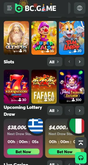 Bonusy dostępne w BCGAME
