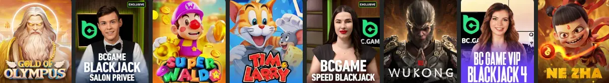 przegląd dostępnych gier BCGAME
